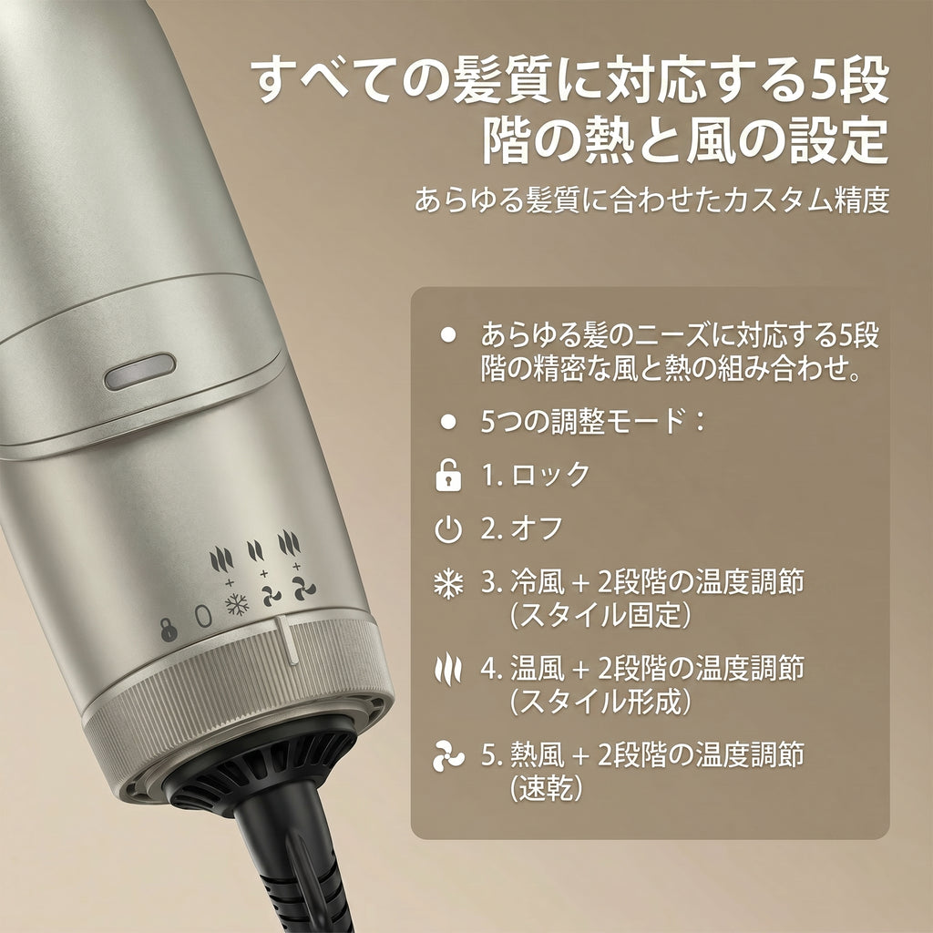 3way ヘアドライヤーブラシ 濡れ髪からドライまで ワンステップストレートナー 1台3役(ドライ&ブラシ&ストレート) ヒートブラシ 1200W 速乾 エアポーズ VNEXPORT SD-919 ホットエアブラシ フリーズコントロール