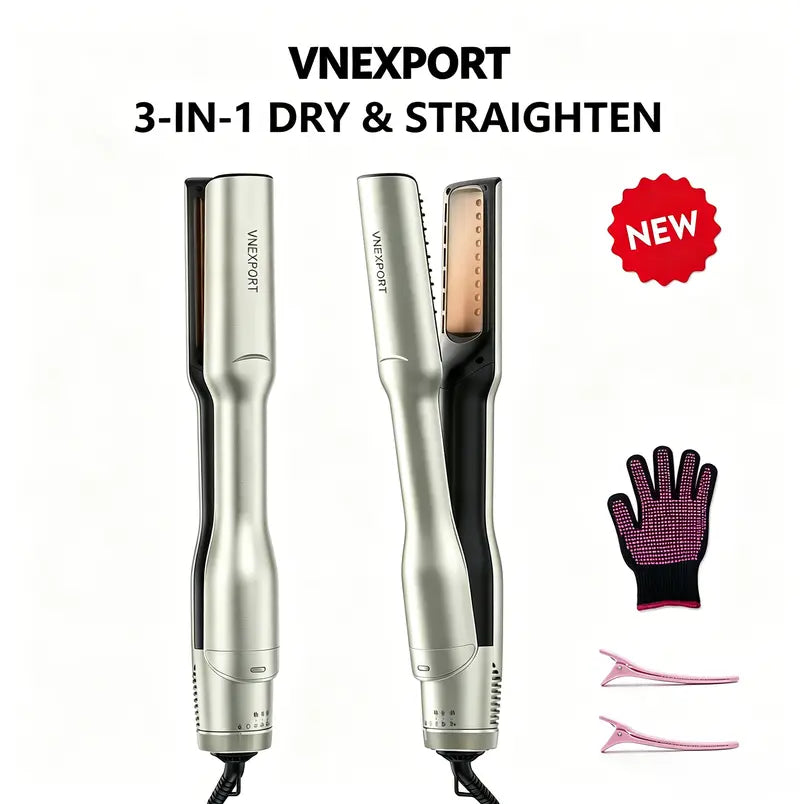 Multi-3-in-1 Hair straightener, Hair Dryer Brush, Wet to Dry One Step Straightener, Fast Drying, Air Pause VNEXPORT SD-919 1200W Latest hair straightener Handle
