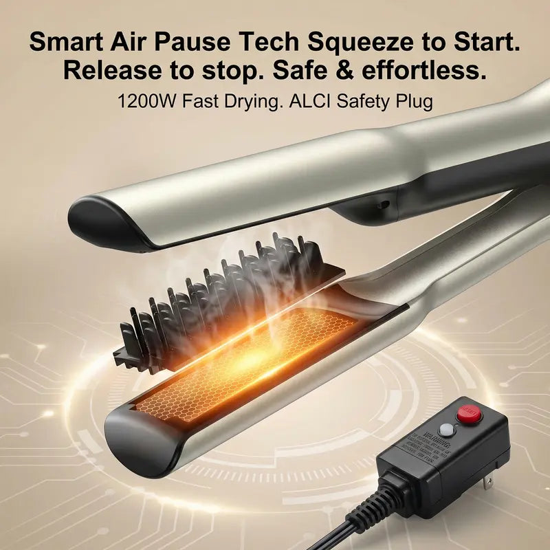 Multi-3-in-1 Hair straightener, Hair Dryer Brush, Wet to Dry One Step Straightener, Fast Drying, Air Pause VNEXPORT SD-919 1200W Latest hair straightener Handle