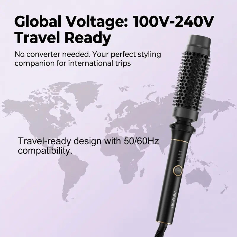 2-in-1 Multi Hair Curler Beachwaver, Curling Wand, Velcro Rollers, Bombshell Curls, Curling Iron, Quick Heat Styler with 25mm 3-Barrel Waver & 38mm Volume Brush, Interchangeable Barrels, Dual Voltage, VNEXPORT SD-691