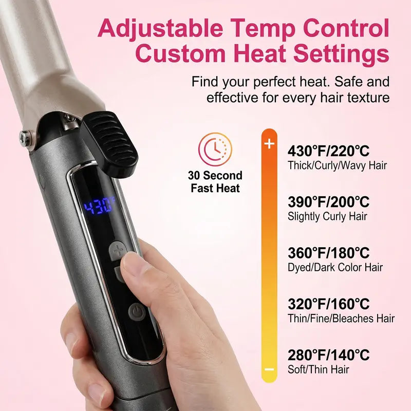 2-in-1 Multi Hair Straightener & Curling Iron, Curler Wand, Beachwaver, Curling Hair, Blowout Curler, Quick Heat-Up, Adjustable Temperature Universal Dual Voltage 360° Tangle-Free Swivel Cord VNEXPROT 516A-2 Curling Clip