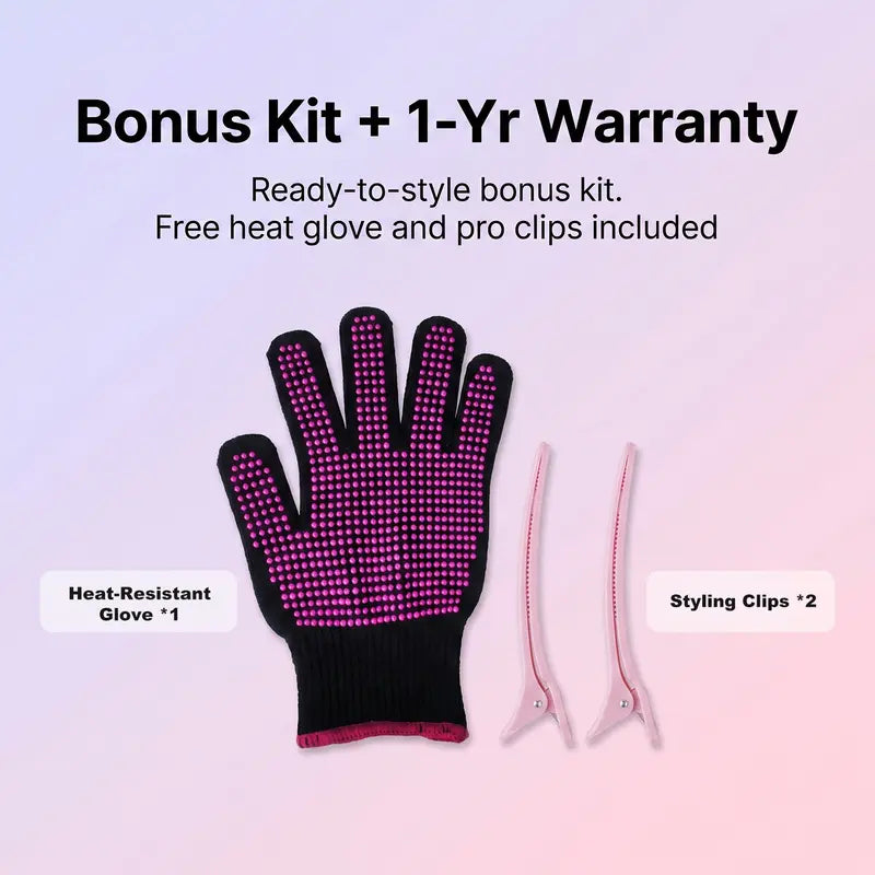 2-in-1 Multi Hair Curler Beachwaver, Curling Wand, Velcro Rollers, Bombshell Curls, Curling Iron, Quick Heat Styler with 25mm 3-Barrel Waver & 38mm Volume Brush, Interchangeable Barrels, Dual Voltage, VNEXPORT SD-691